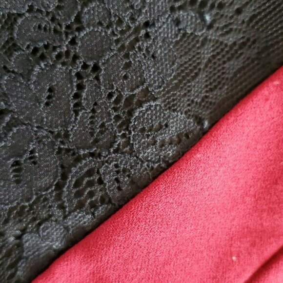 Women’s Formal Gown Maxi Dress Size XS Red Black Lace Whimsigoth Prom Medieval - Picture 5 of 16